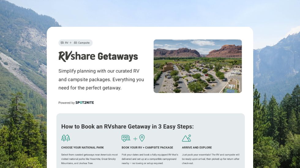 Drive More Campsite Bookings with RVshare Getaways, Powered by Spot2Nite